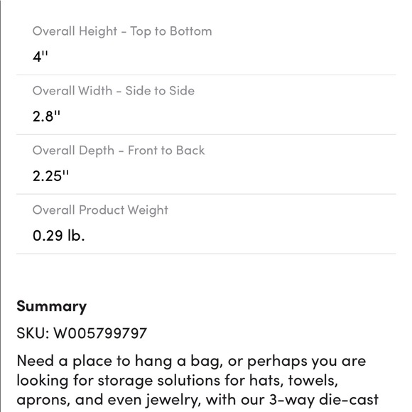 New 3-way Decorative Wall Organizer with Key Hooks by Rev-A-Shelf, 5 pieces - Picture 4 of 5